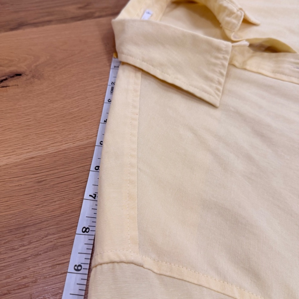 NIA Butter Yellow Gaiac Top Cropped Button Down Relaxed Fit Shirt - Small - Picture 6 of 11
